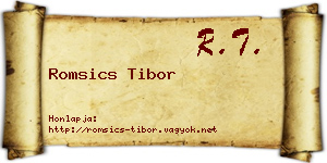 Romsics Tibor névjegykártya